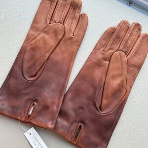 Ombre Leather gloves with 100% cashmere lining